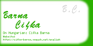 barna cifka business card